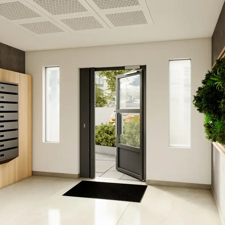 Porte de hall Picard Rhéa Évolution installée par Comptoir des Serruriers